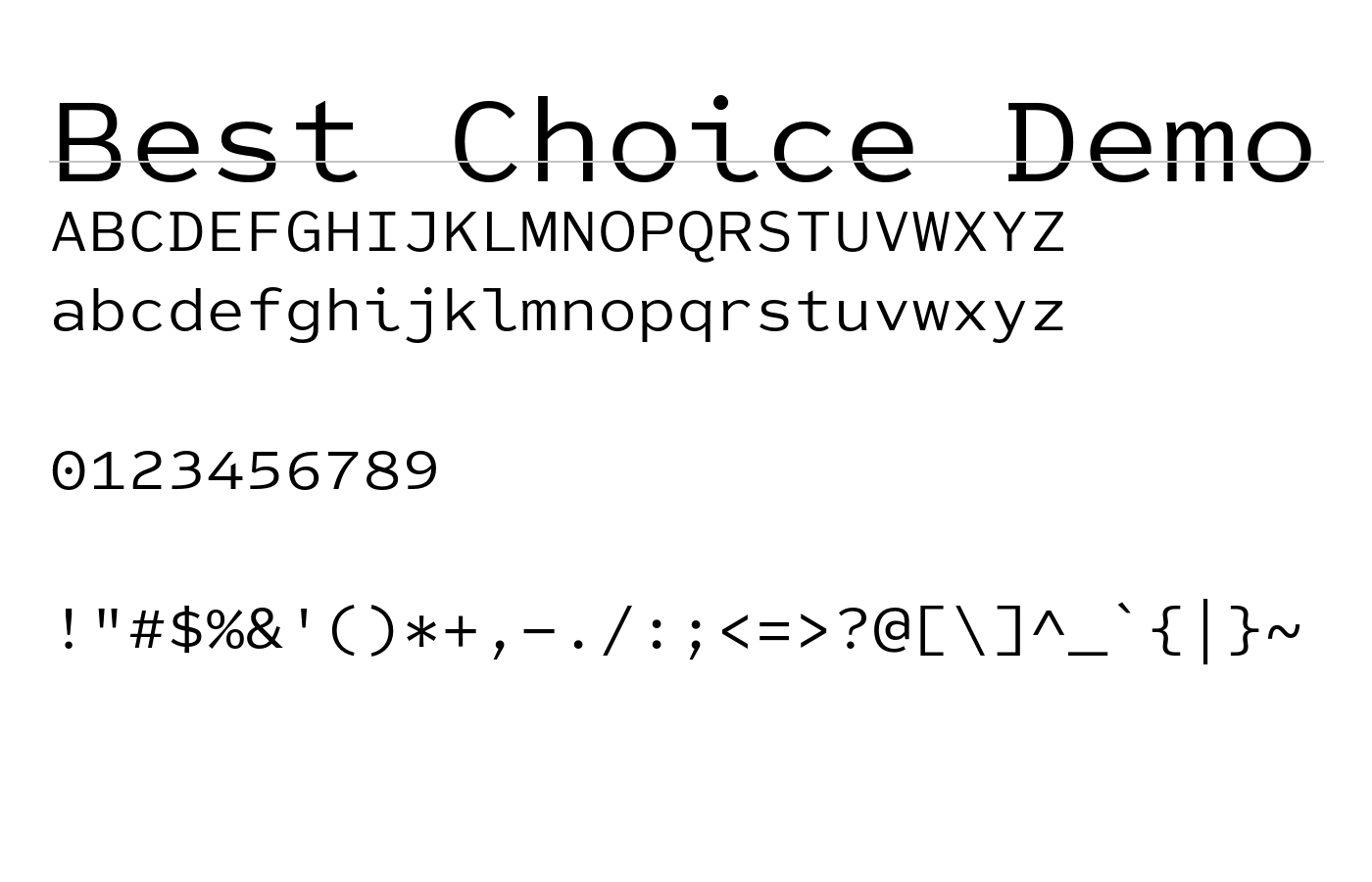 Best Choice Demo Font preview