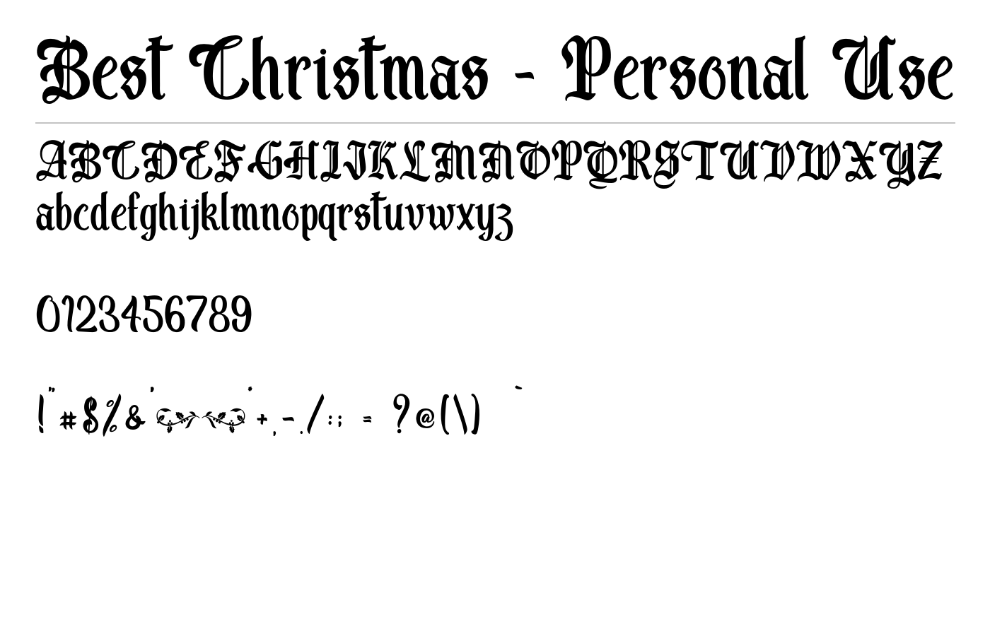 Best Christmas - Personal Use Font preview