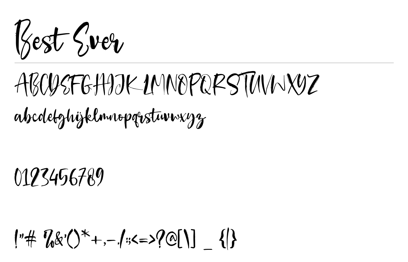 Best Ever Font preview