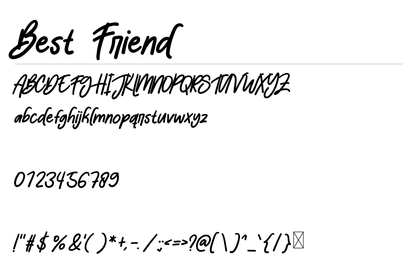 Best Friend Font preview