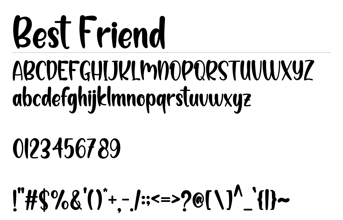 Best Friend Font preview