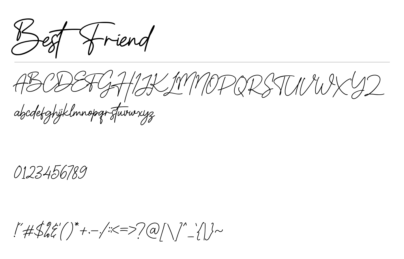 Best Friend Font preview