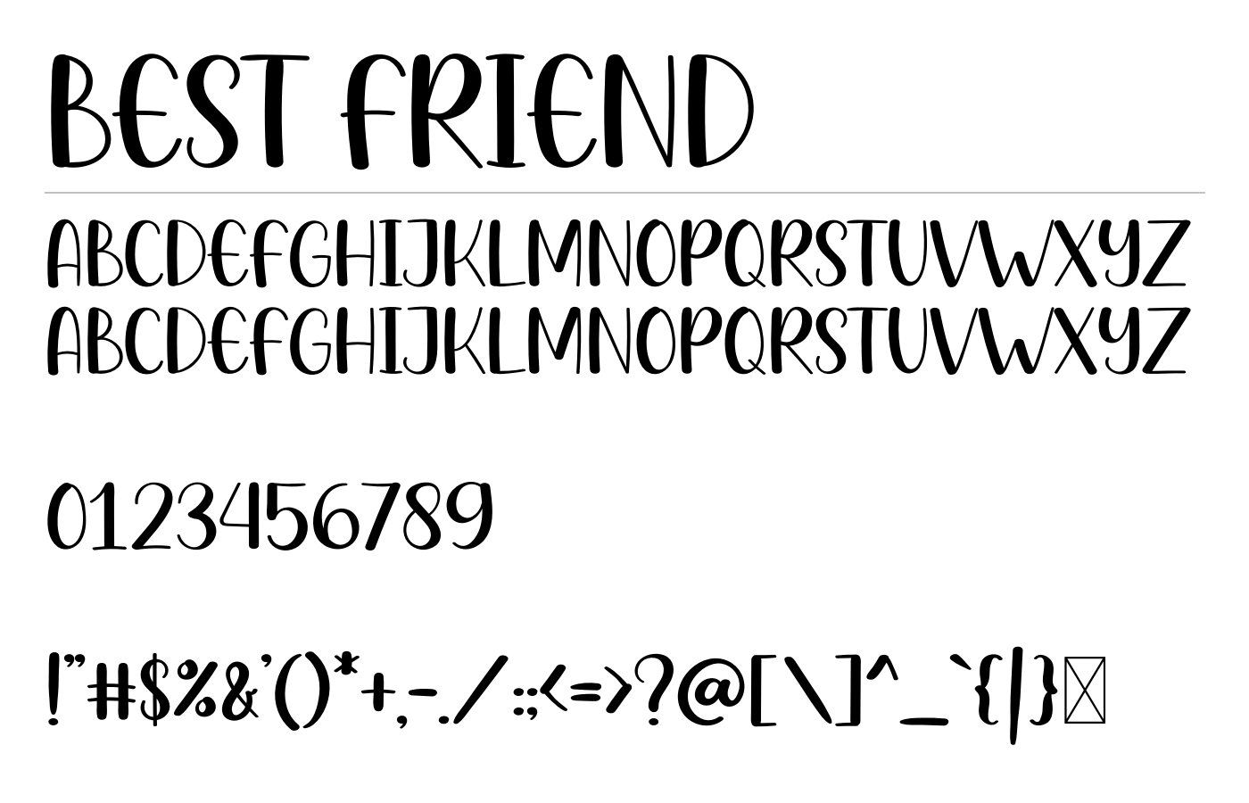 Best Friend Font preview