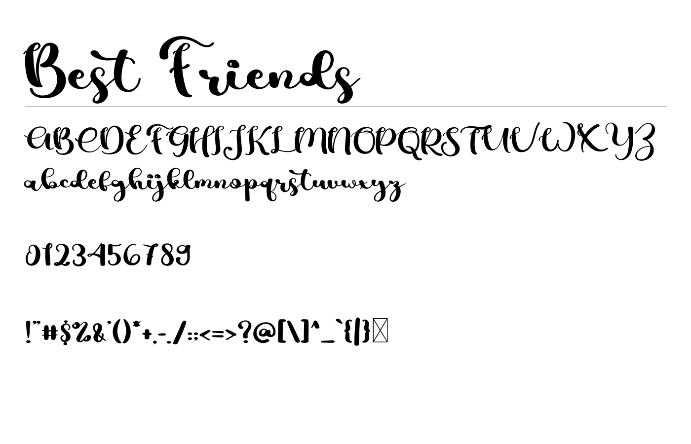 Best Friends Font preview