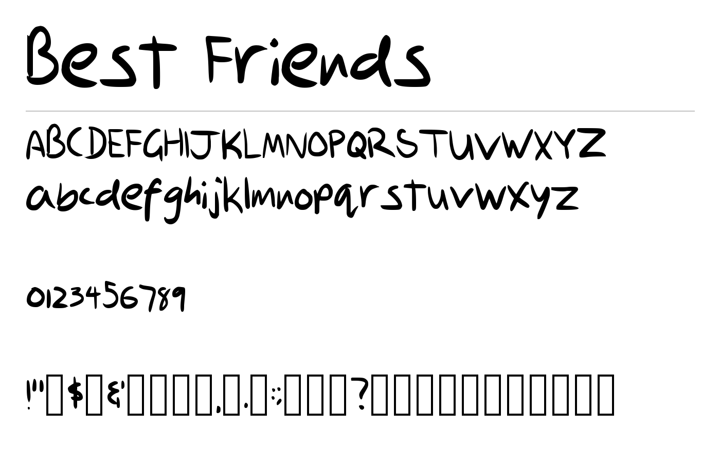 Best Friends Font preview
