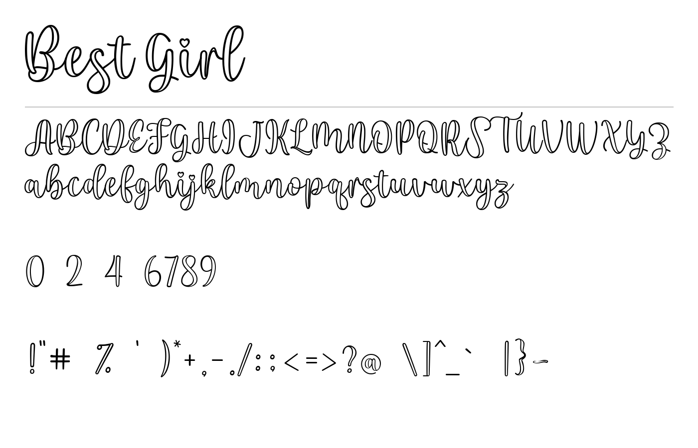 Best Girl Font preview