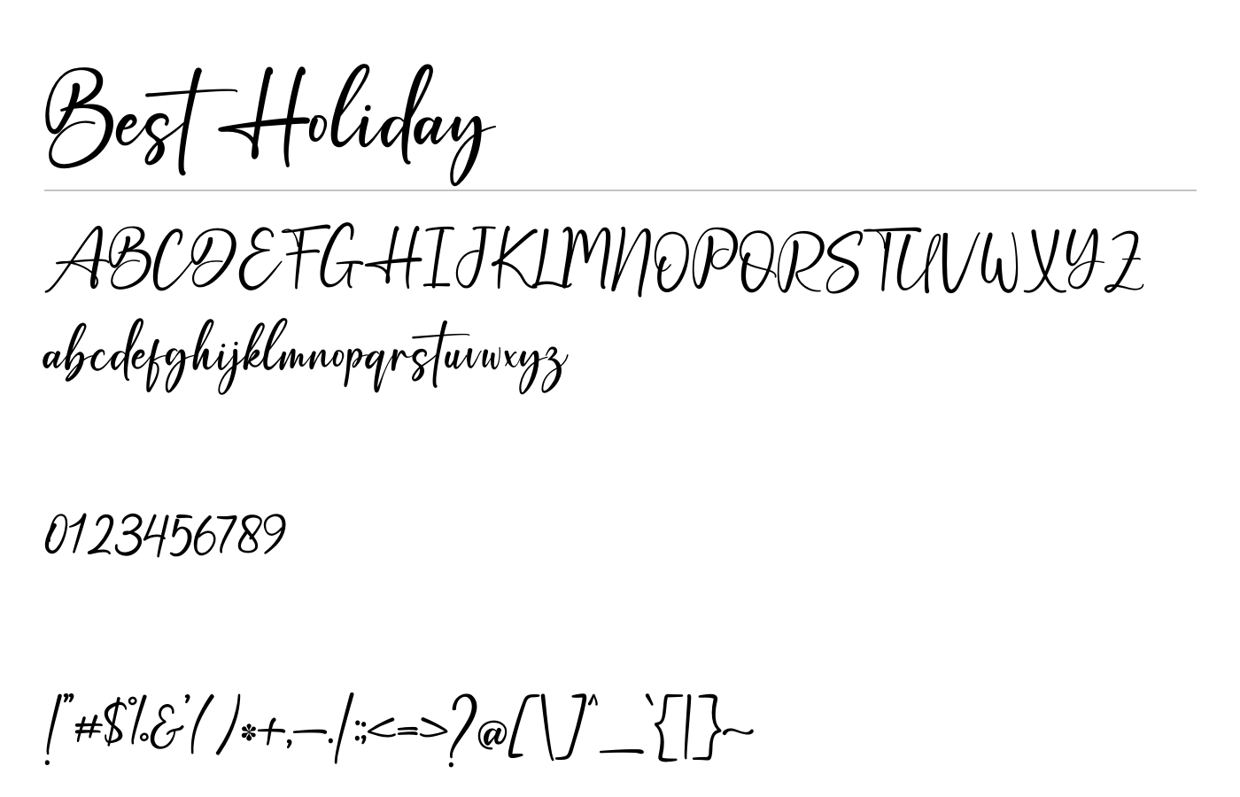 Best Holiday Font preview