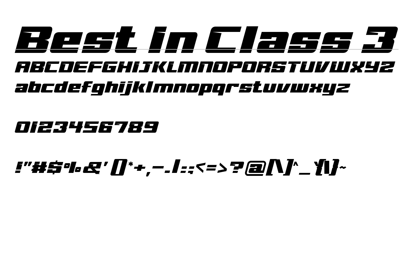 Best In Class 3 Font preview