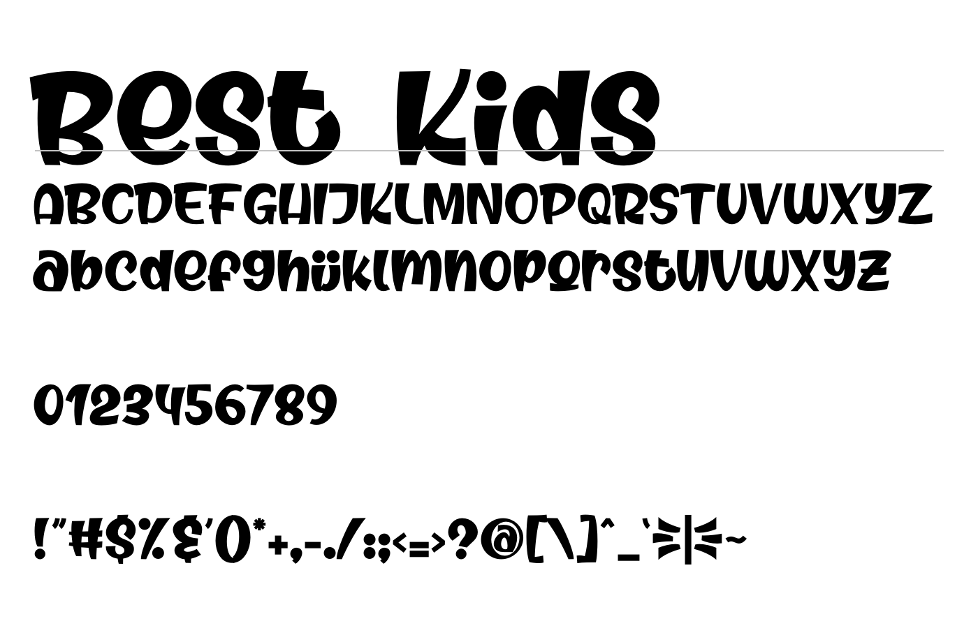Best Kids Font preview