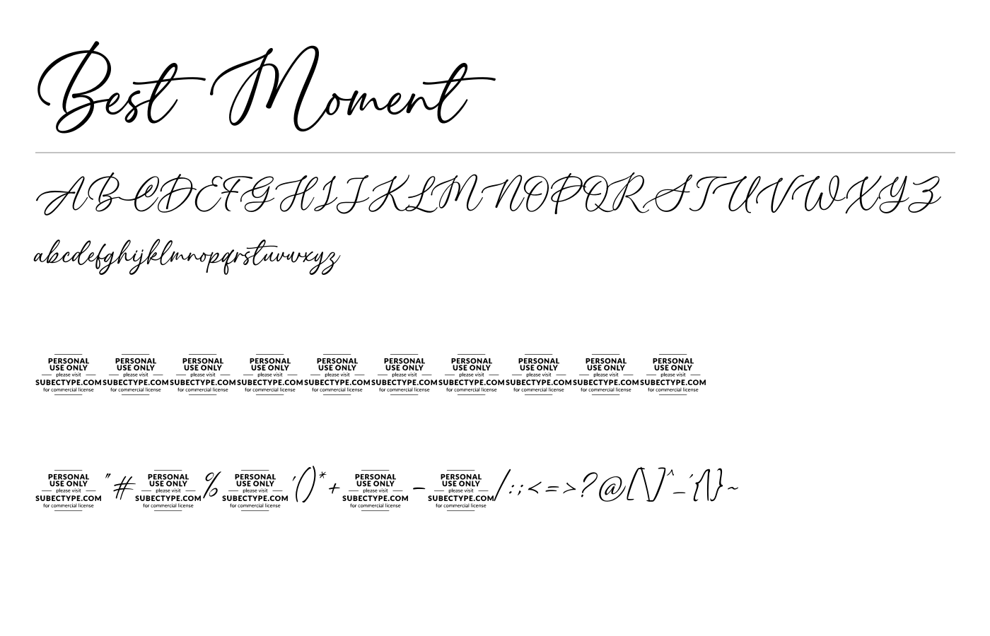 Best Moment Font preview