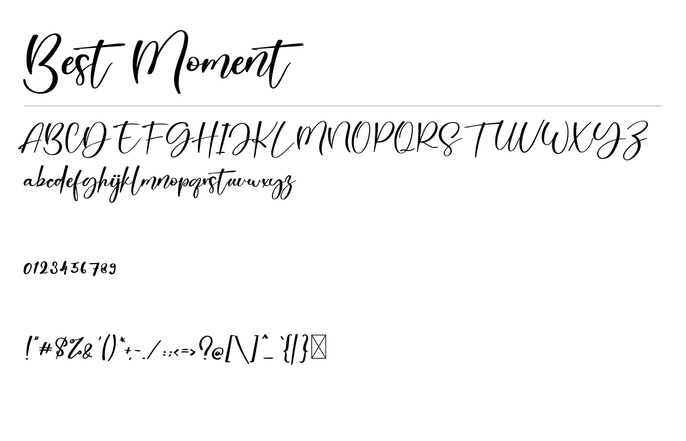 Best Moment Font preview