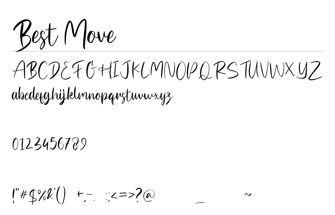 Best Move Font preview