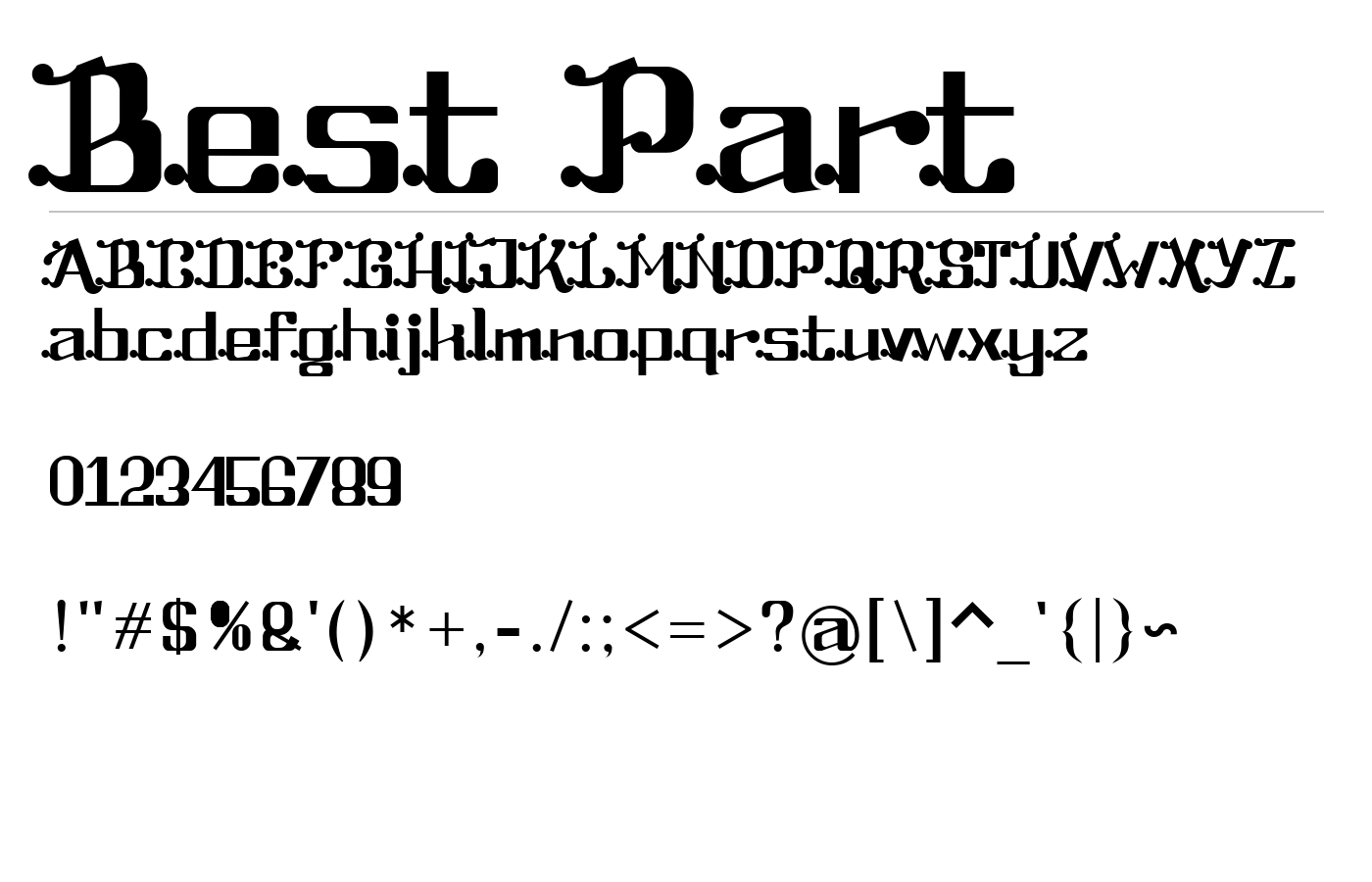 Best Part Font preview