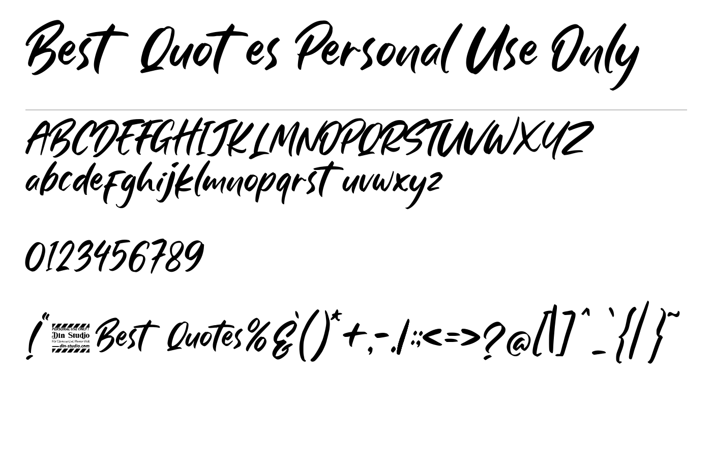 Best Quotes Personal Use Only Font preview