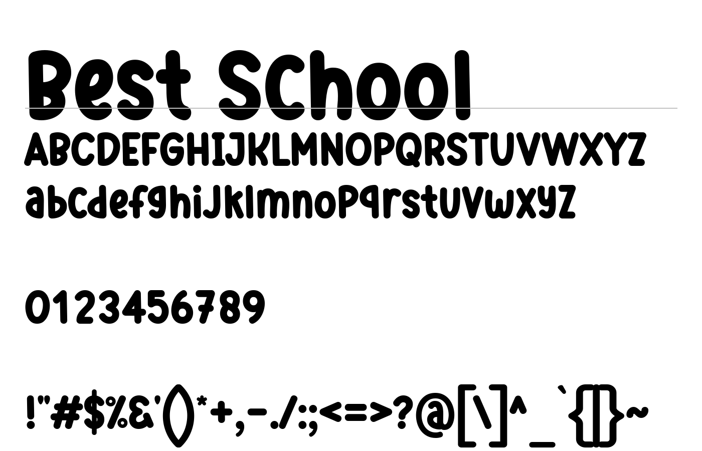 Best School Font preview