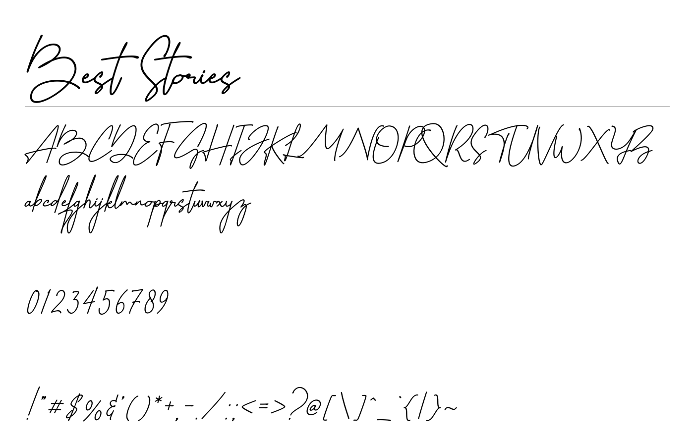 Best Stories Font preview