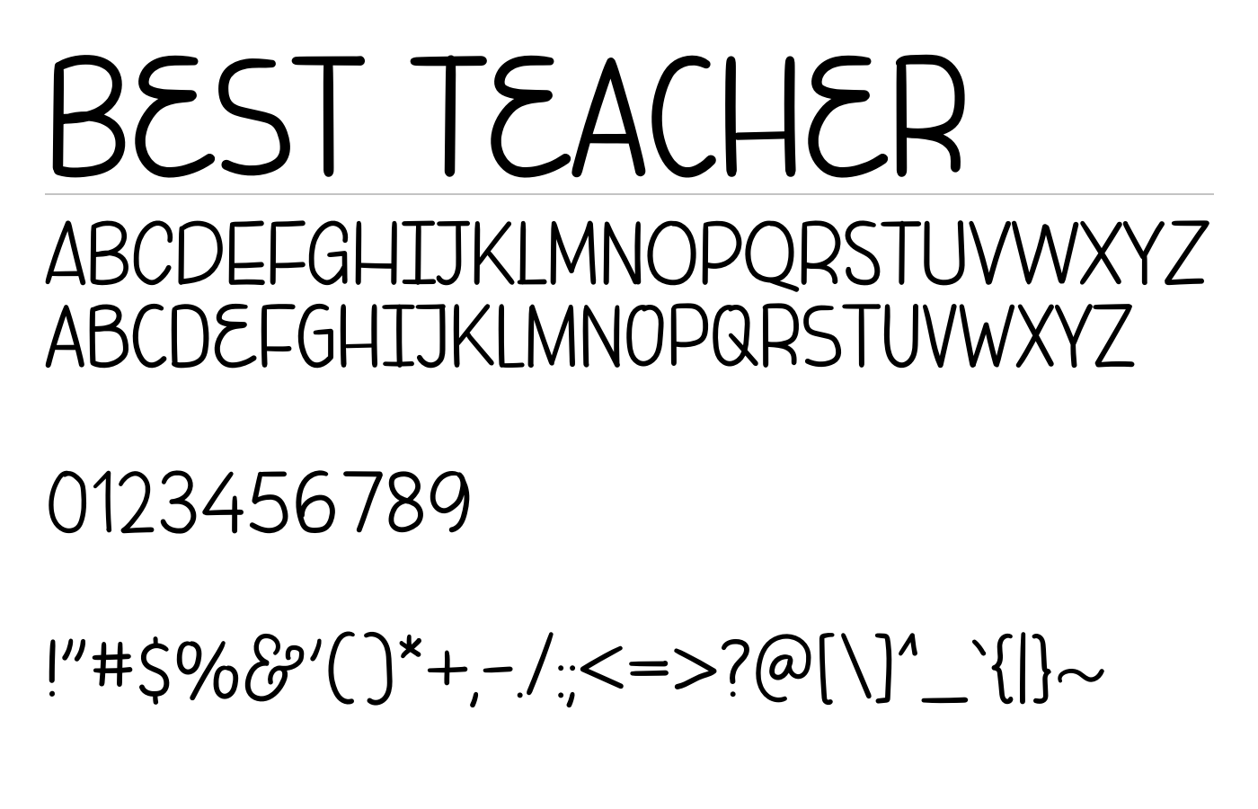Best Teacher Font preview