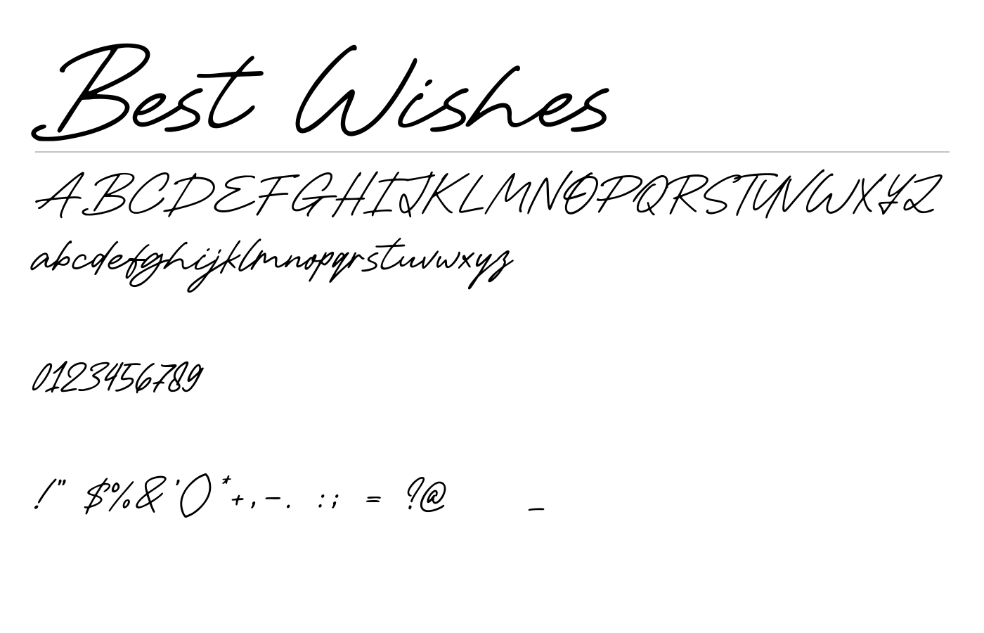 Best Wishes Font preview