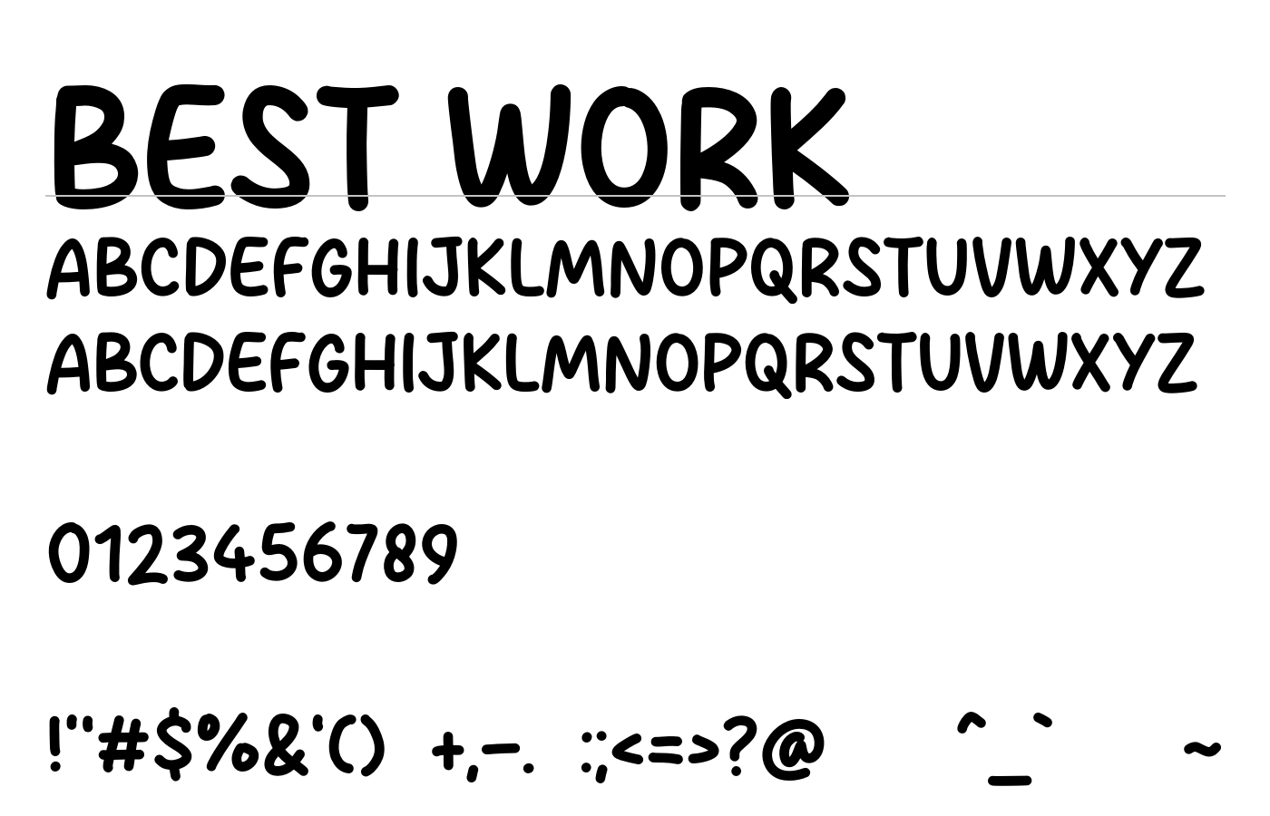 Best Work Font preview