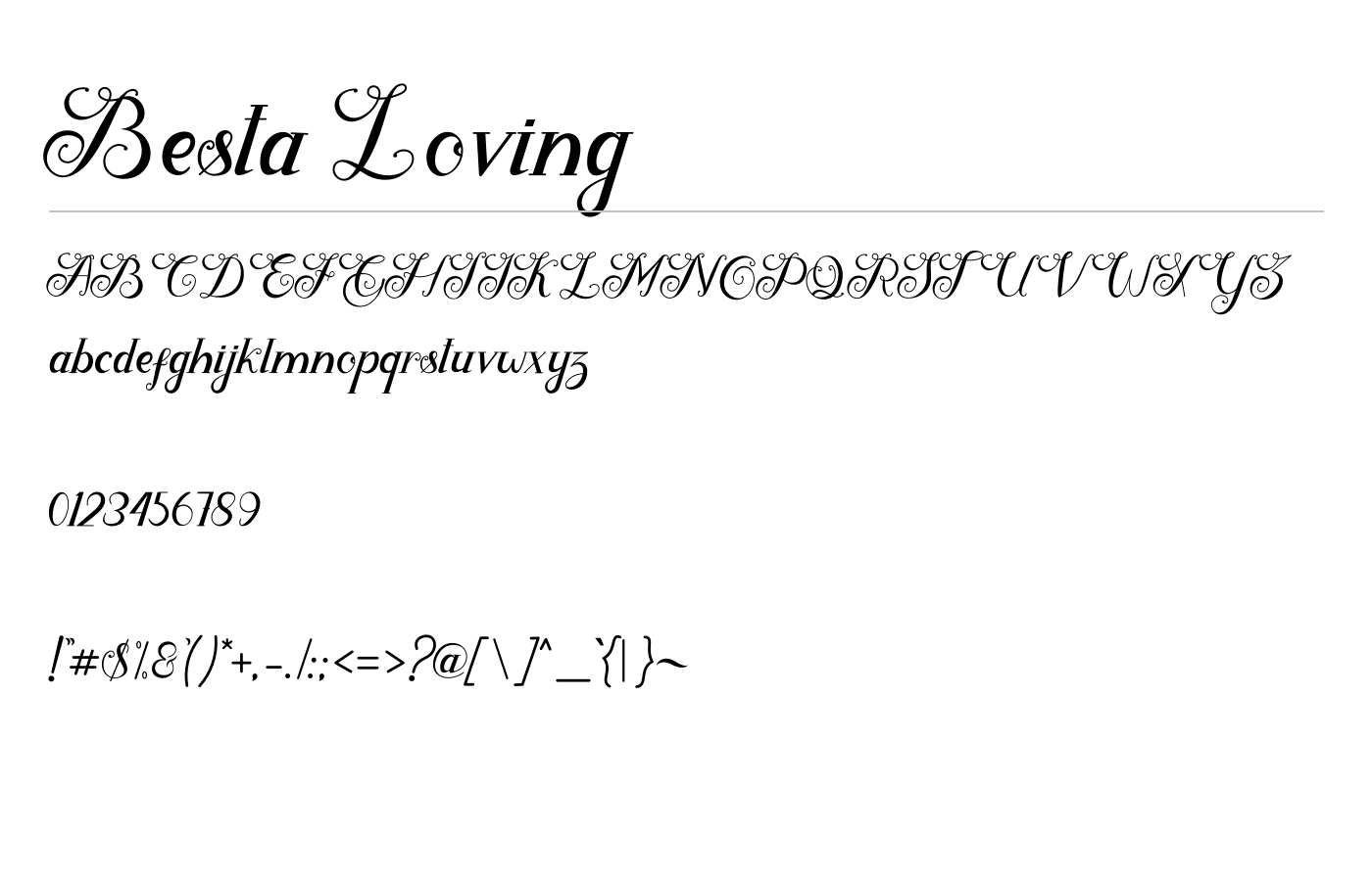 Besta Loving Font preview