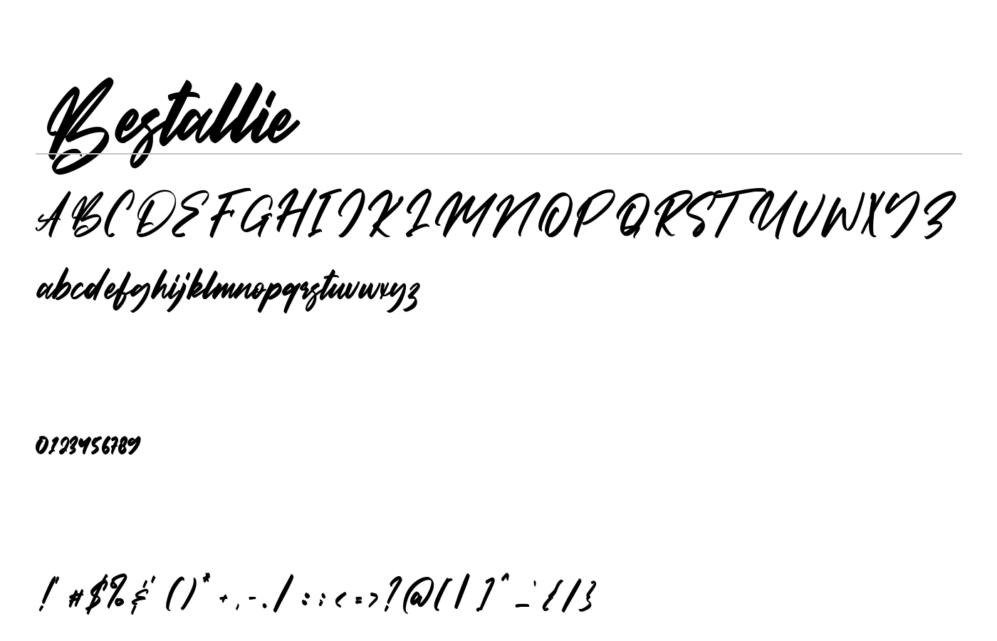 Bestallie Font preview