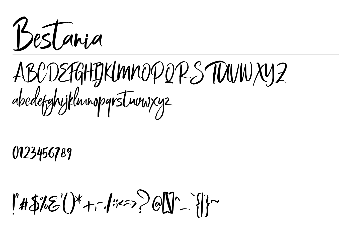 Bestania Font preview