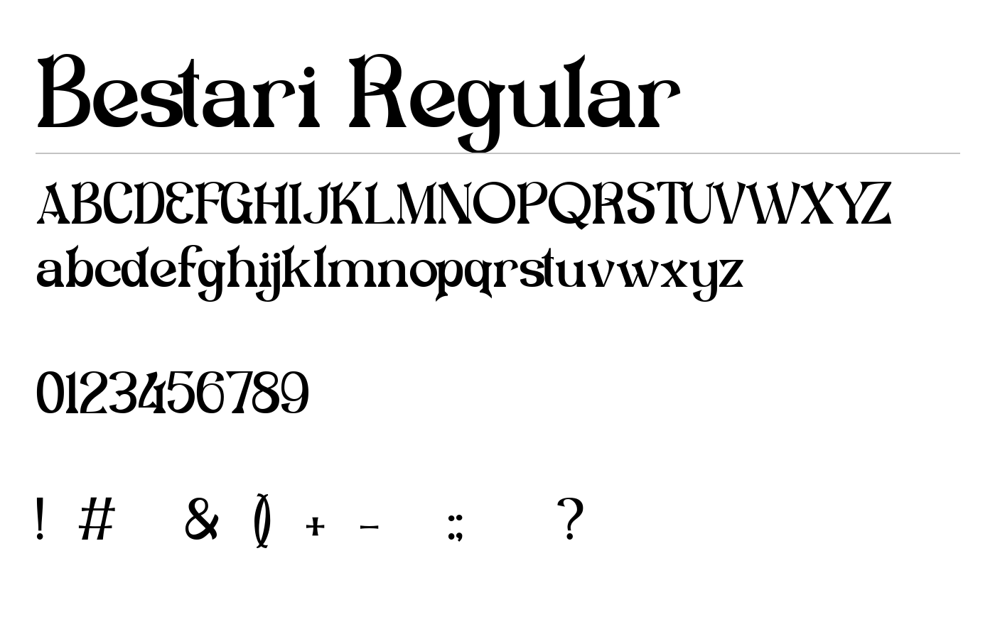 Bestari Font preview