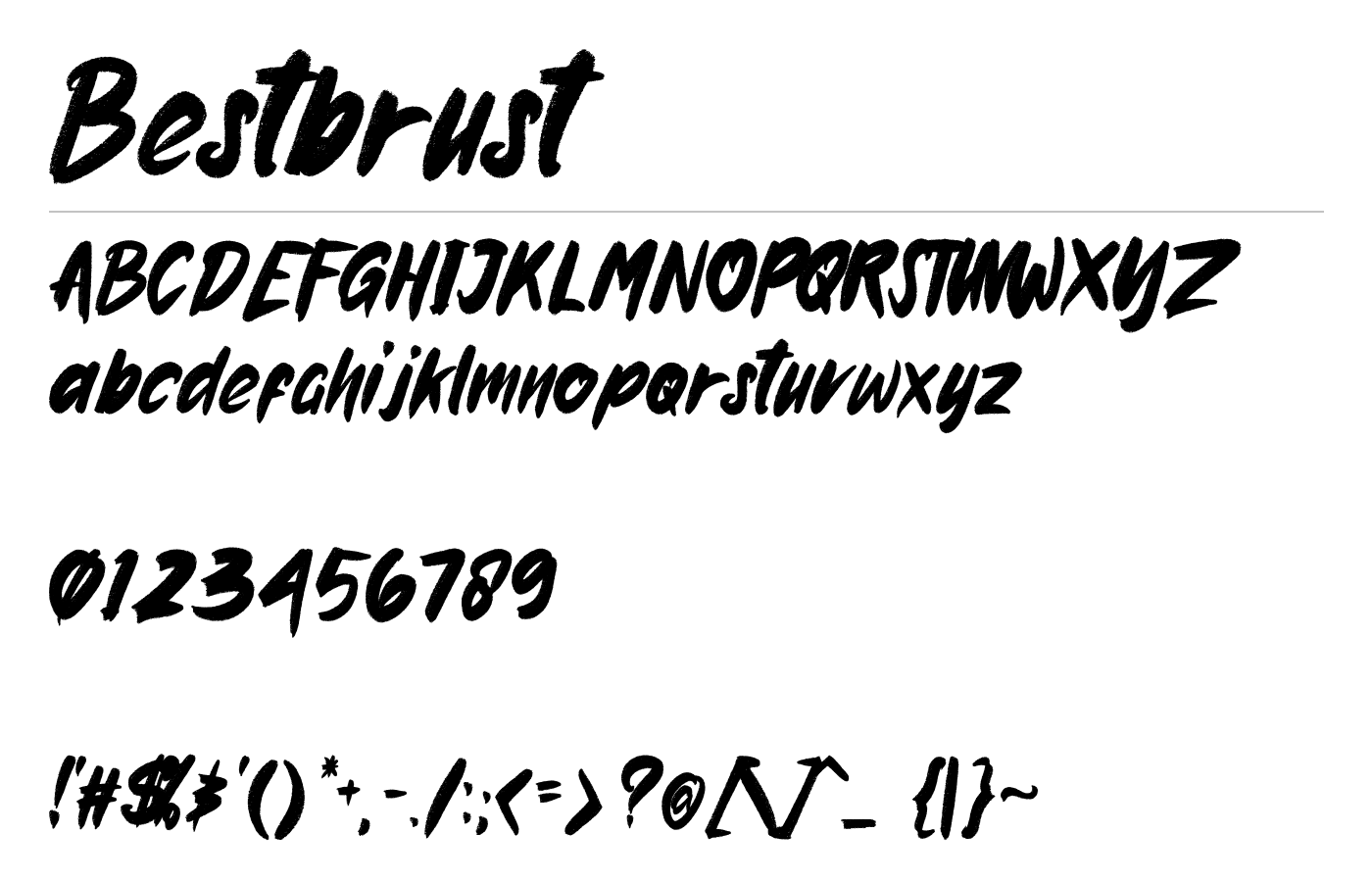 Bestbrust Font preview