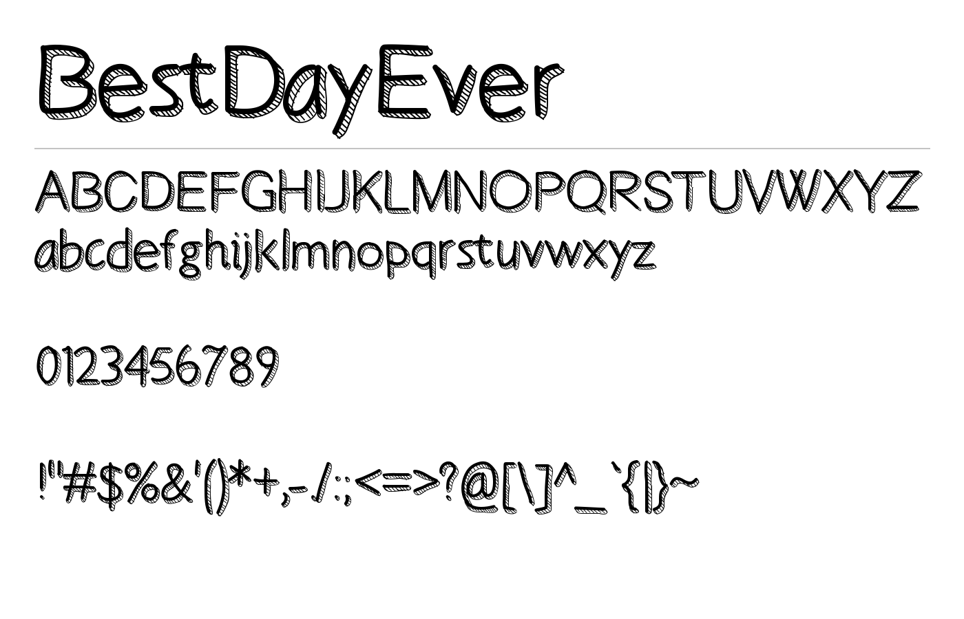 BestDayEver Font preview