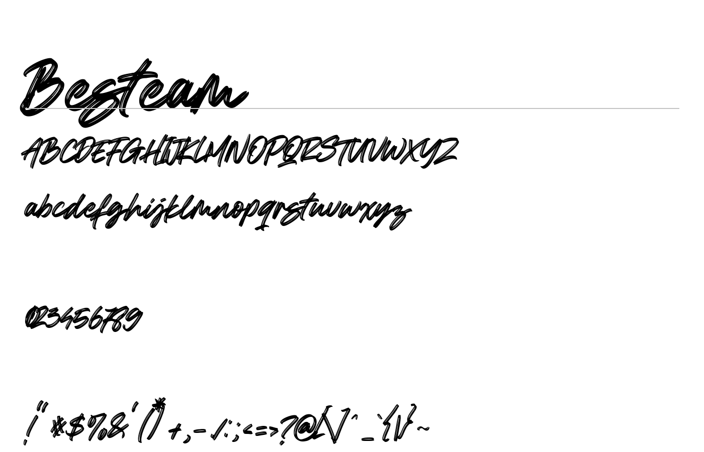 Besteam Font preview