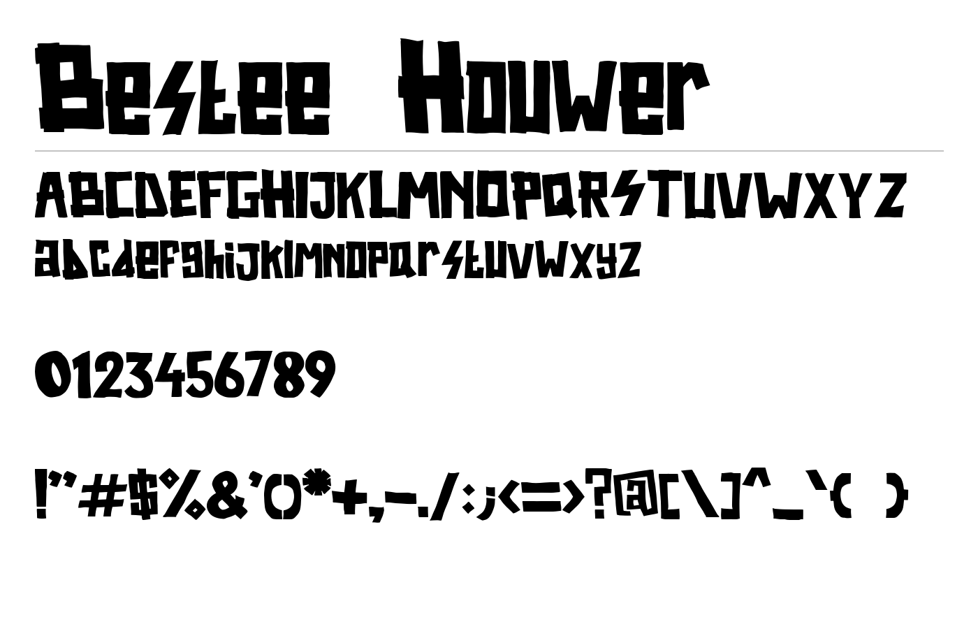Bestee Houwer Font preview