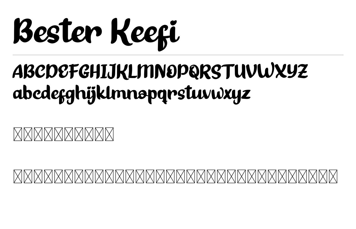 Bester Keefi Font preview