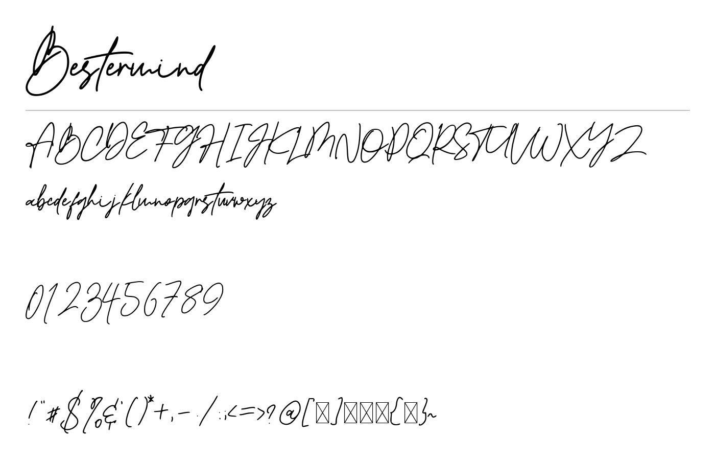 Bestermind Font preview