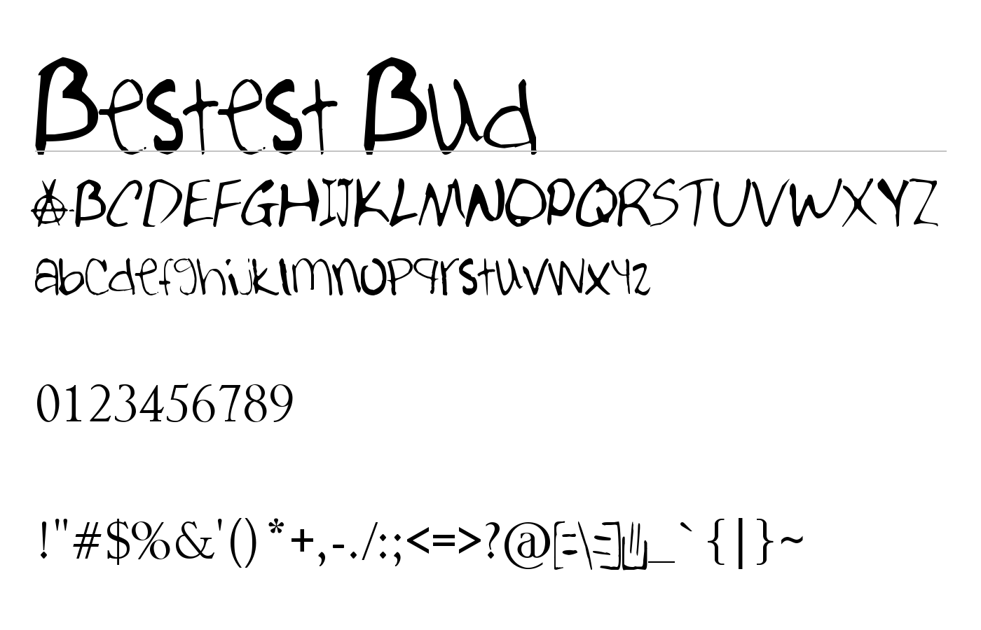 Bestest Buddies =] Font preview