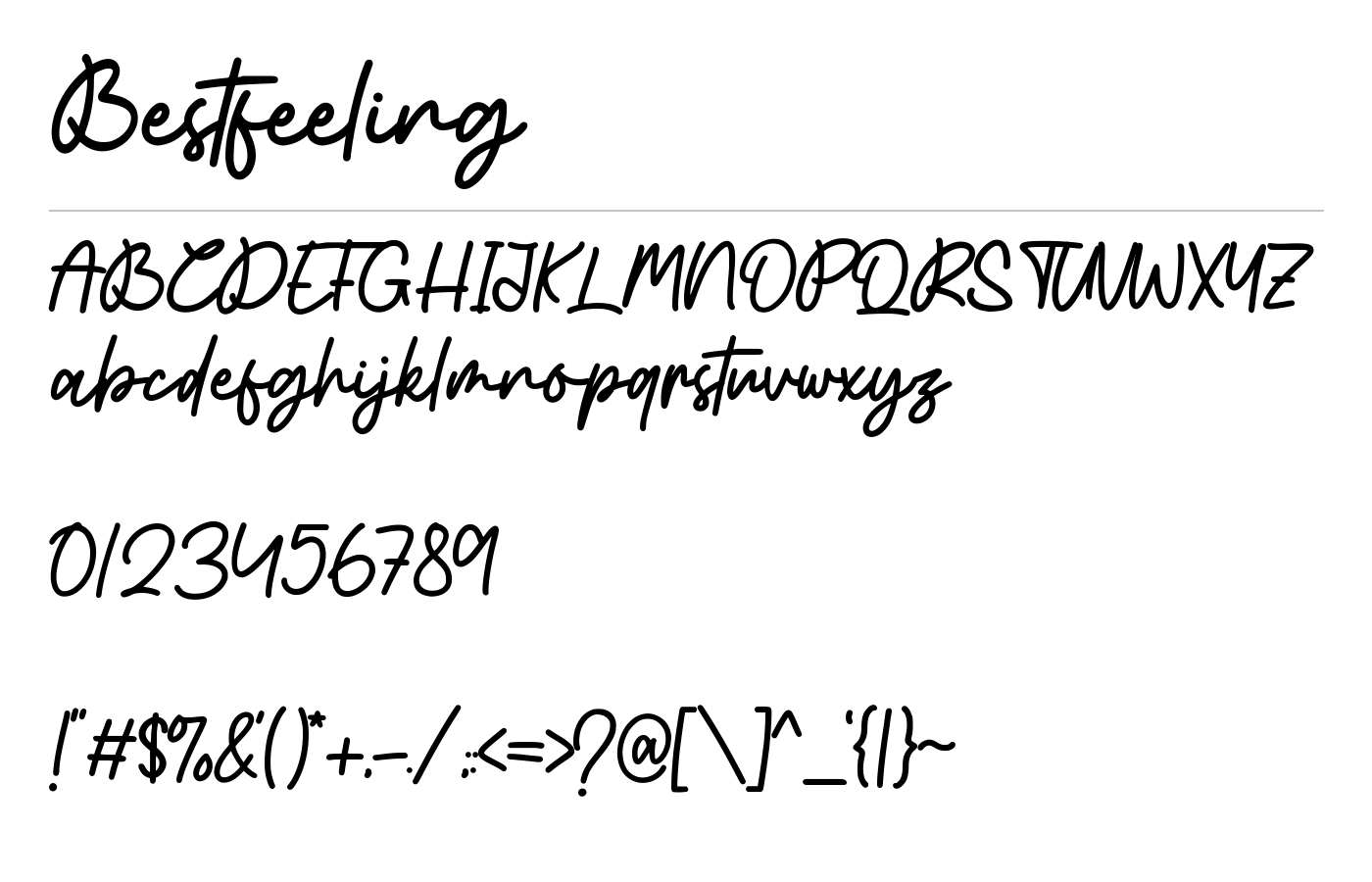 Bestfeeling Font preview