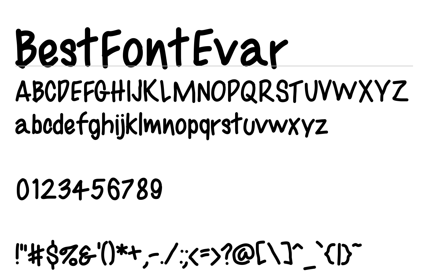 BestFontEvar Font preview