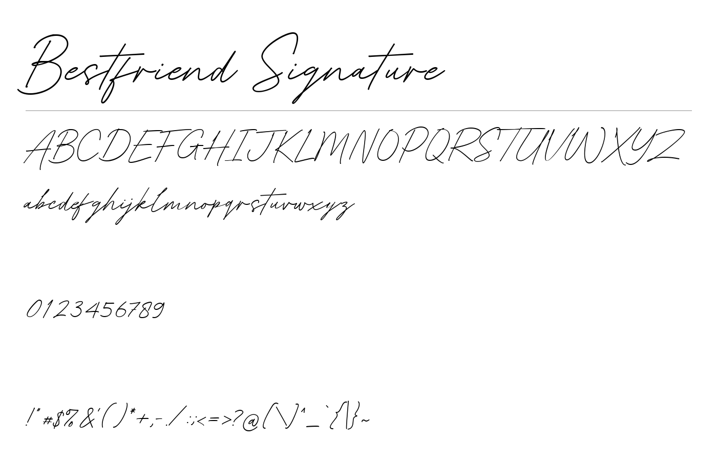 Bestfriend Signature Font preview