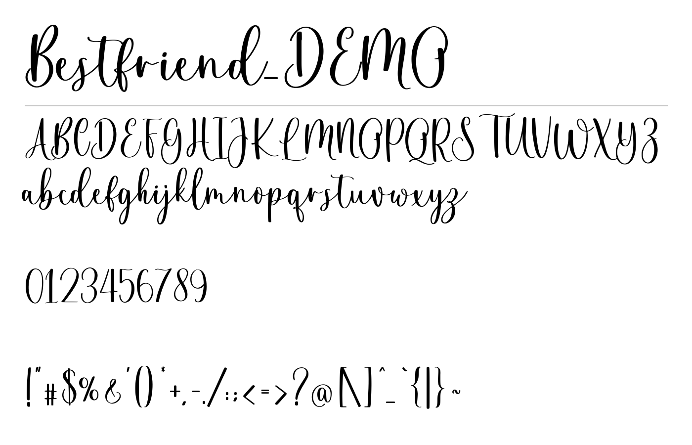 Bestfriend_DEMO Font preview