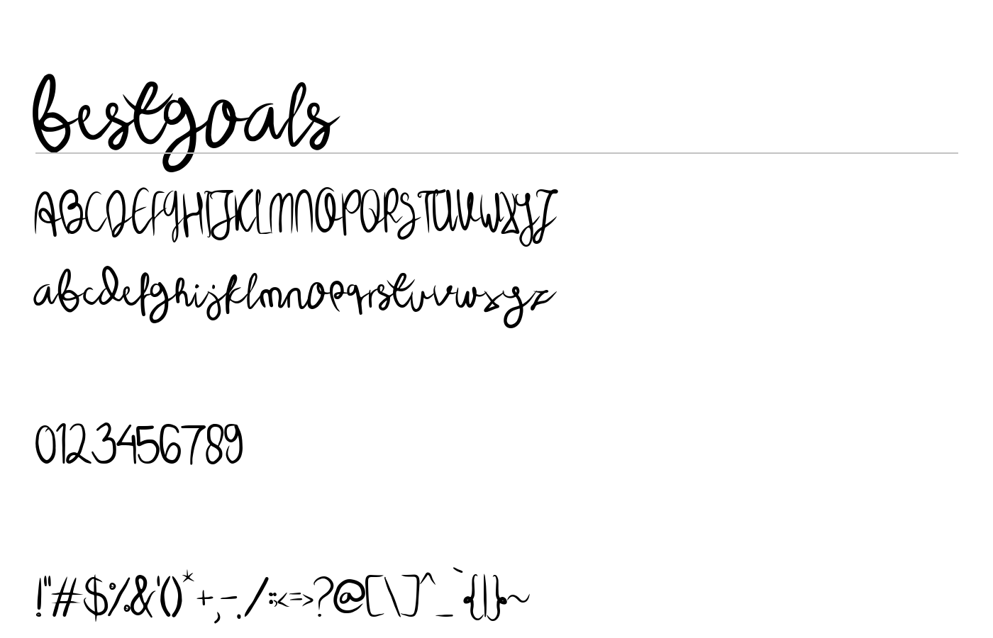 bestgoals Font preview