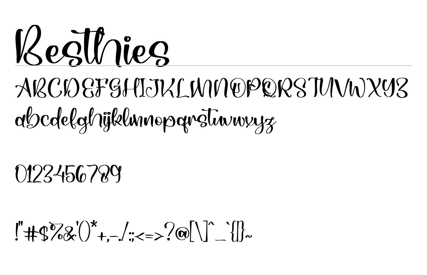 Besthies Font preview