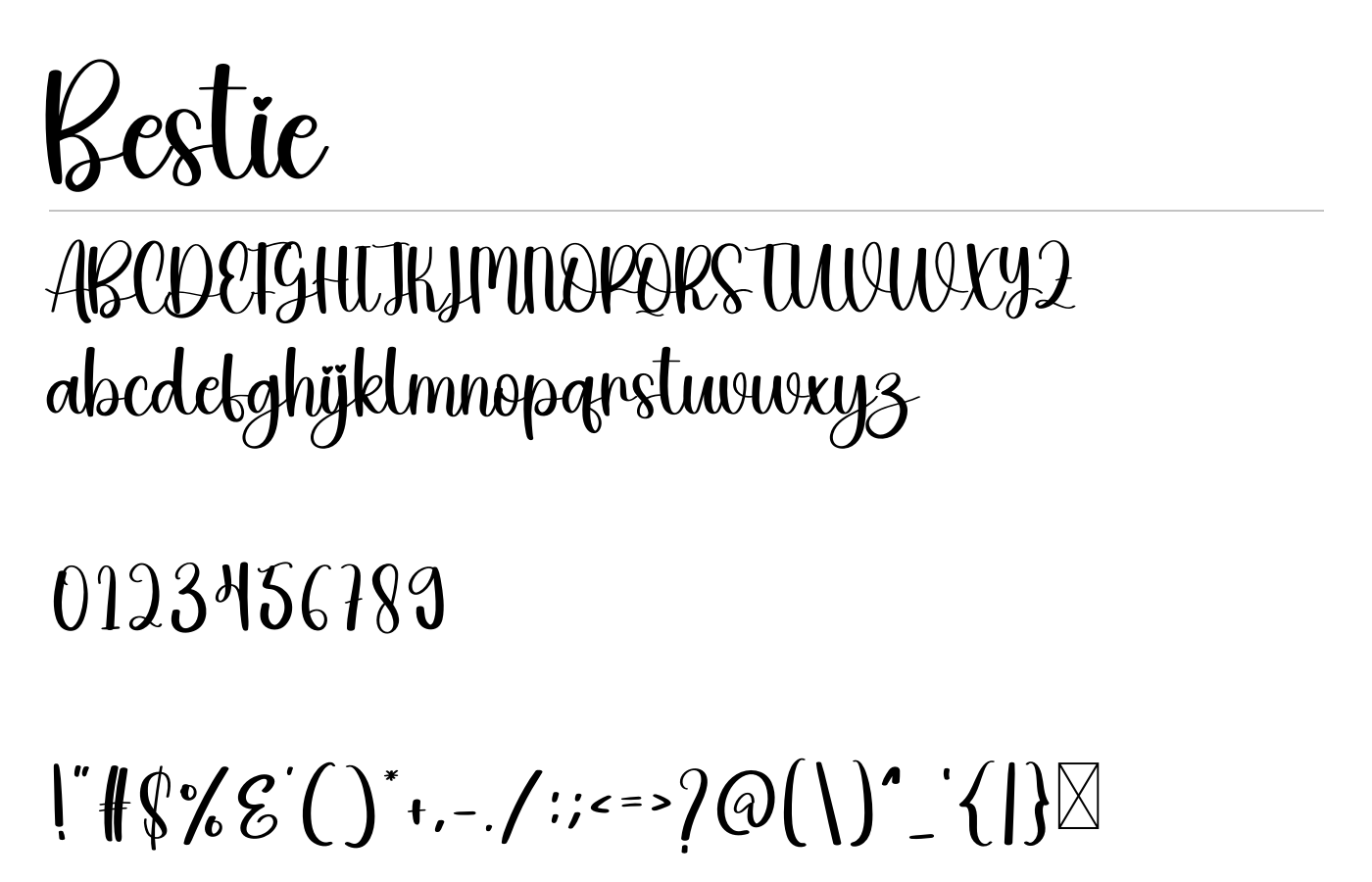 Bestie Font preview