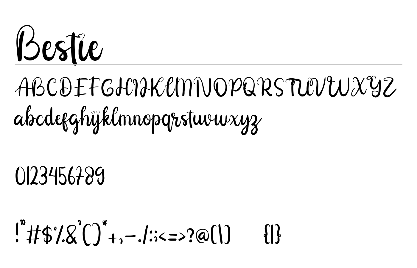 Bestie Font preview