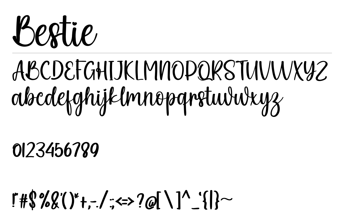 Bestie Font preview
