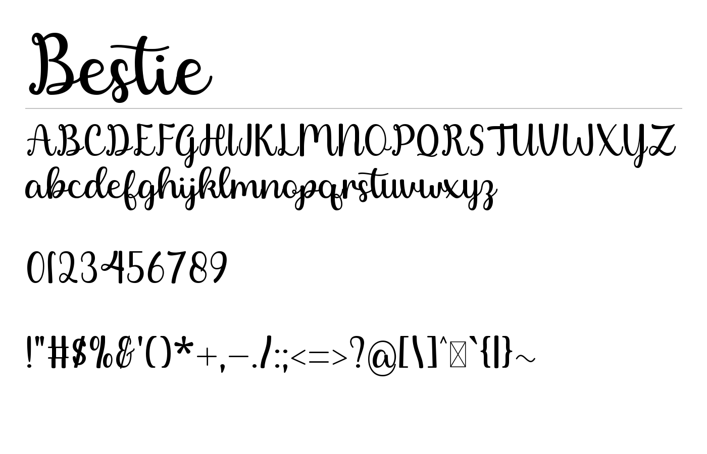 Bestie Font preview