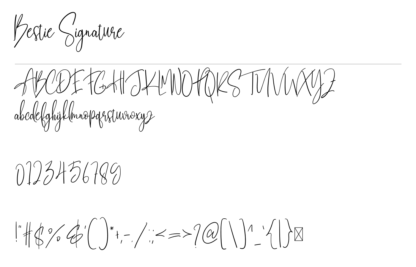 Bestie Signature Font preview