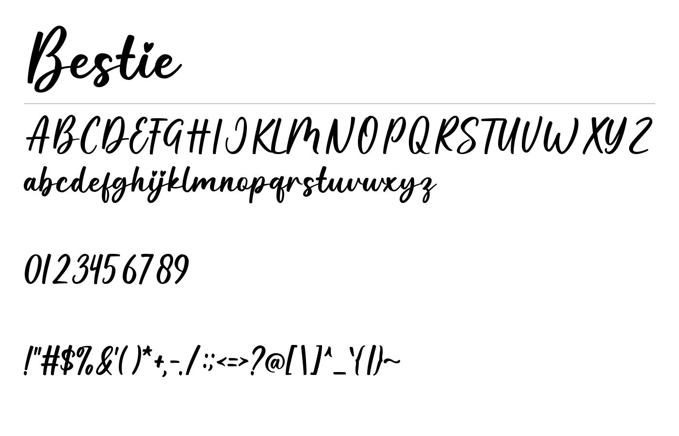 Bestie Font preview