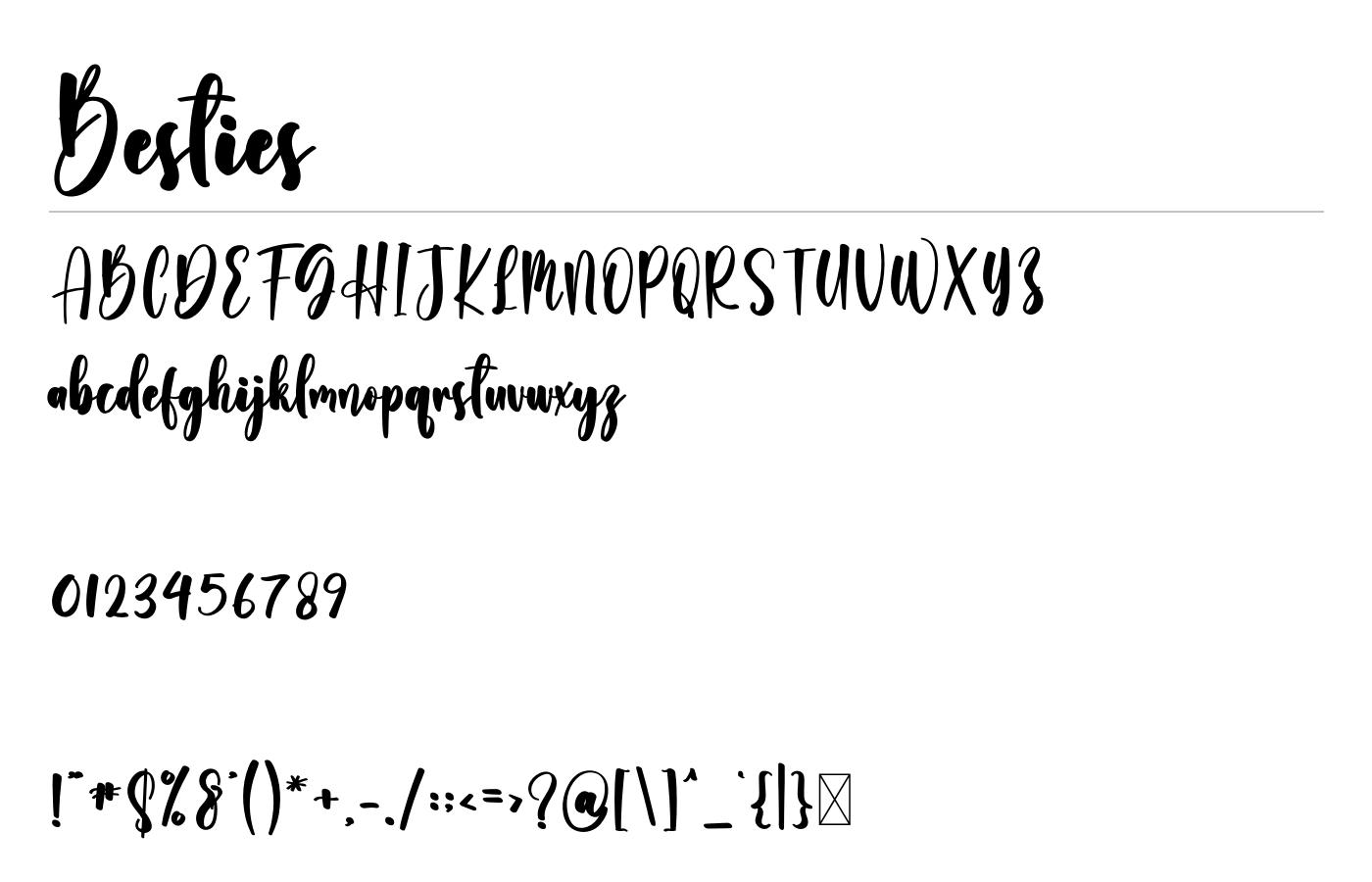 Besties Font preview