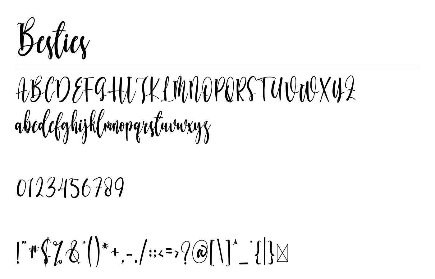 Besties Font preview