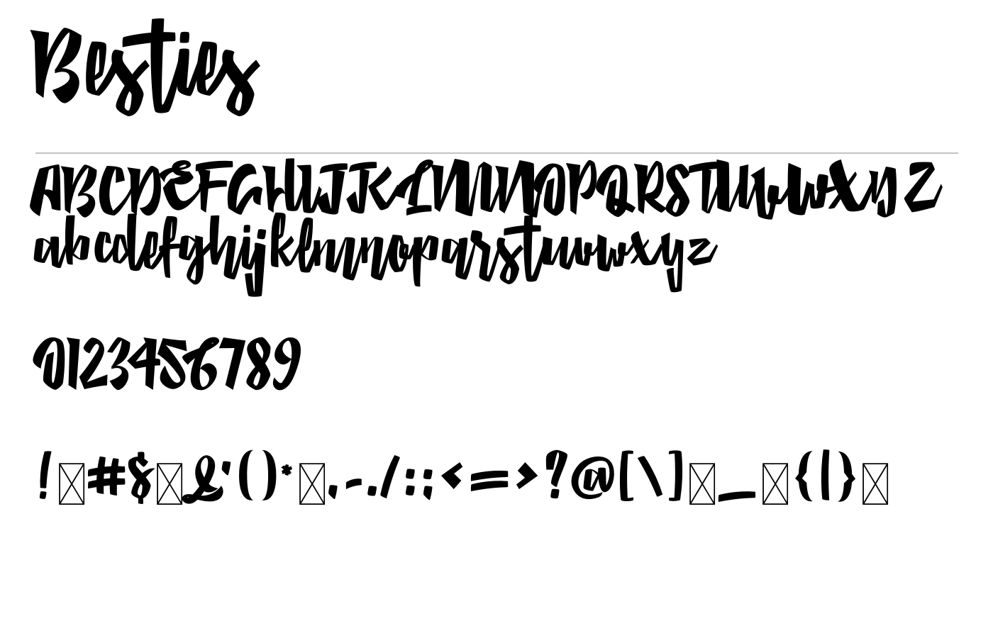 Besties Font preview