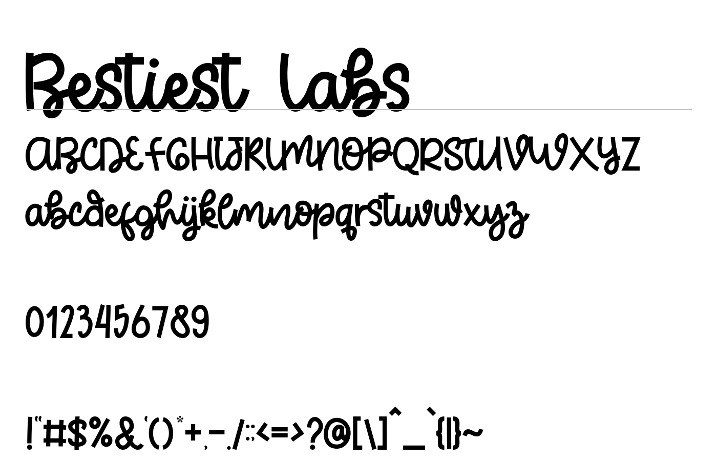 Bestiest Labs Font preview